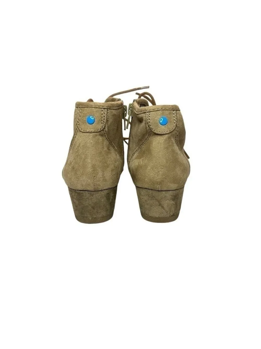 Cat‎ & Jack Girls Faux Suede Beige Lace Up Side Zip Wedge Ankle Boots Size 4